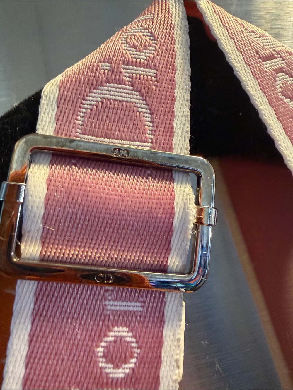 Dior Pink Monogram Crossbody with White Floral Appliqués - Picture 5 of 16